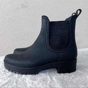 Jeffrey Campbell black waterproof Chelsea boot